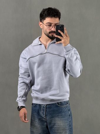 دورس نیم زیپ 18 طوسی