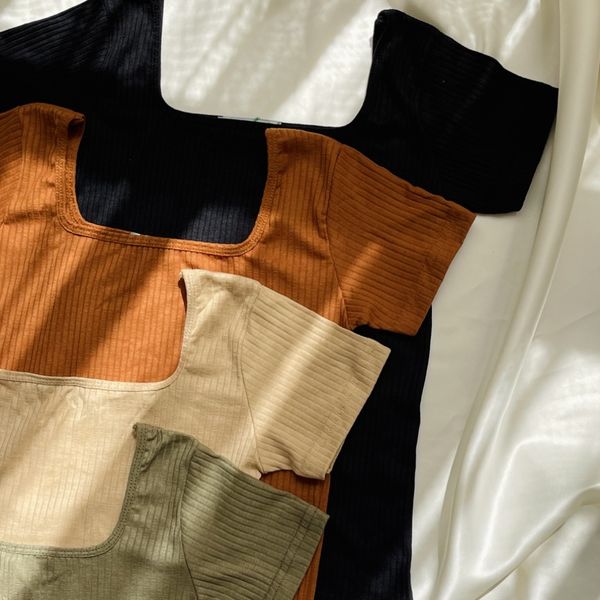 تیشرت زنانه و دخترانه مدل یقه خشتی