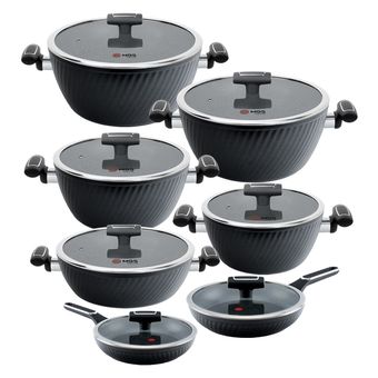 سرویس قابلمه و تابه گرانیت 14 پارچه ام جی اس مدل ماینز*432