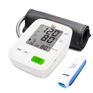 فشارسنج بازویی دیجیتال فوکسی مدل ECCO با حافظه دو کاربره 99 رکوردی، هشدار آریتمی، نمایش ضربان قلب، پاوربانک شارژی، کابل USB-C و 