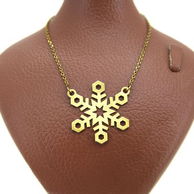 گردنبند زنانه طرح دانه برف کد F091