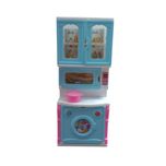 ست اسباب بازی آشپزخانه مدل کابینت و ماکروفر و ماشین لباسشویی و قابلمه