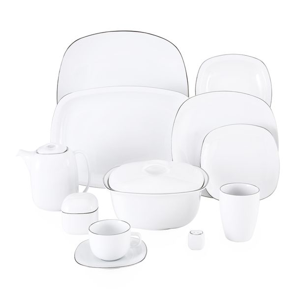 سرویس غذاخوری 98 پارچه چینی زرین ایران سری کواترو مدل سمن درجه یک