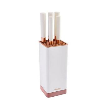 سرویس چاقو 6 پارچه کاراجا مدل  Skycut 6 Parça Standlı Satırlı Bıçak Seti Krem