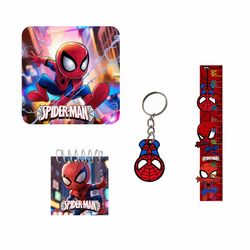 بسته لوازم تحریر مدل مرد عنکبوتی کد 4 مجموعه 4 عددی - جین 12 عددی