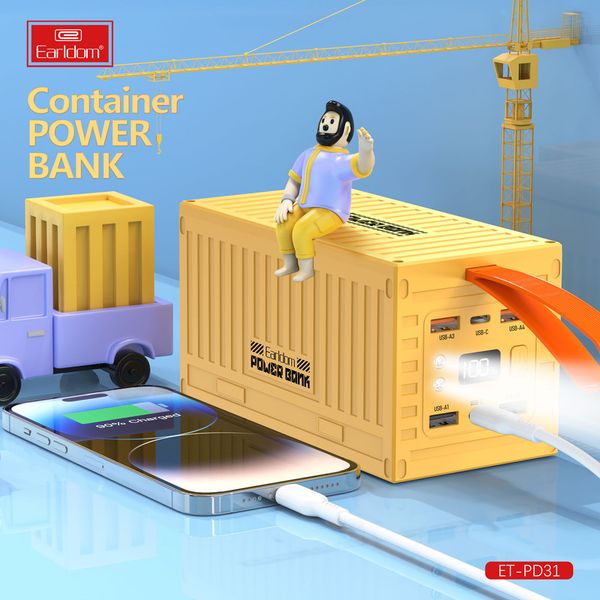 پاوربانک ارلدام مدل CONTAINER PD31 ظرفیت 60000 میلی آمپر ساعت