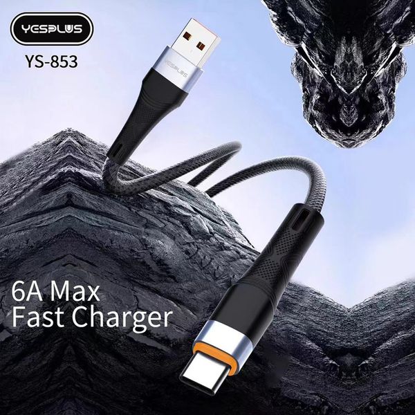 کابل تبدیل USB به USB-C یس پلاس مدل SUPER FAST CHARGE 6A طول 1 متر