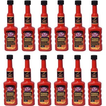 اکتان بوستر و تمیز کننده سیستم سوخت اس تی پی مدل Power Boost حجم 200 میلی لیتر بسته 12 عددی