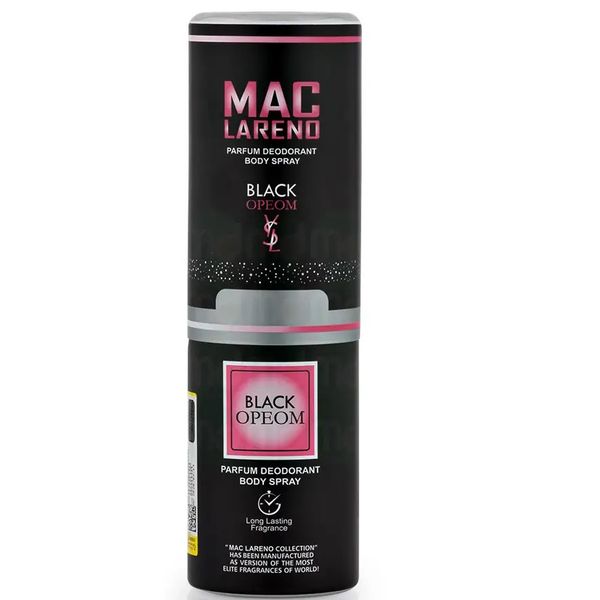 اسپری دئودورانت زنانه مک لارنو مدل بلک اوپیوم حجم 200 میلی لیتر