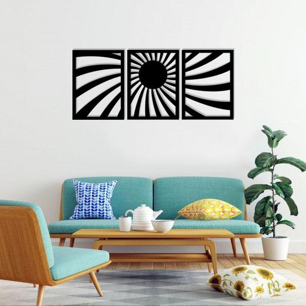 دیوارکوب ماهوت طرح خورشید مجموعه 3 عددی