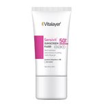 فلوئید ضد آفتاب بیرنگ ویتالیر، spf 50، مدل 0128، مناسب پوست های حساس با حجم 50 میلیلیتر، ضد حساسیت، محافظتکننده در برابر اشعه