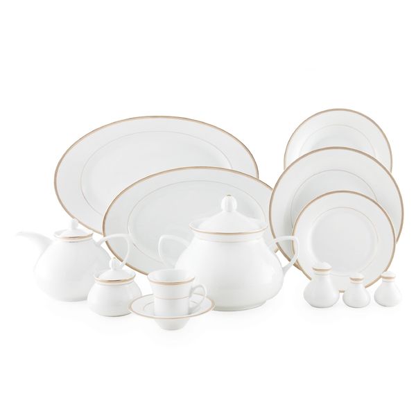 سرویس غذاخوری 108 پارچه چینی زرین ایران سری شهرزاد مدل سپینود درجه یک