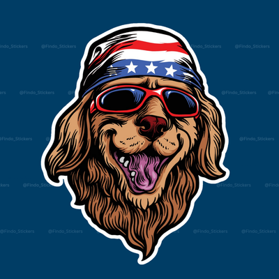 استیکر سگ خندون 🐶🇺🇸