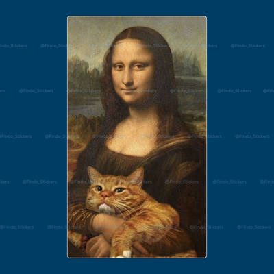 استیکر مونالیزا #۲ 👩🏻🐈