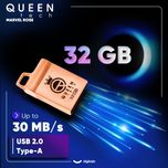 فلش مموری کوئین تک مدل MARVEL ظرفیت 32 گیگابایت رابط USB 2.0، بدنه فلزی مقاوم، طراحی فشرده با بند آویز، ضد آب و ضد شوک، سرعت انت