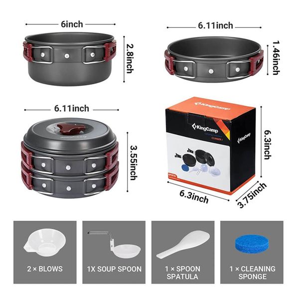ظروف سفری کینگ کمپ مدل Climber I کد KP3910 مجموعه 8 عددی