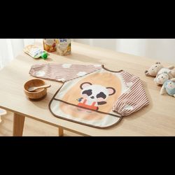 پیشبند آستین دار مخمل ضد آب طرح پاندا