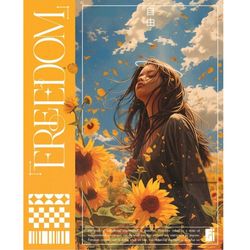 برچسب DTF استیکر حرارتی لباس مدل FREEDOM