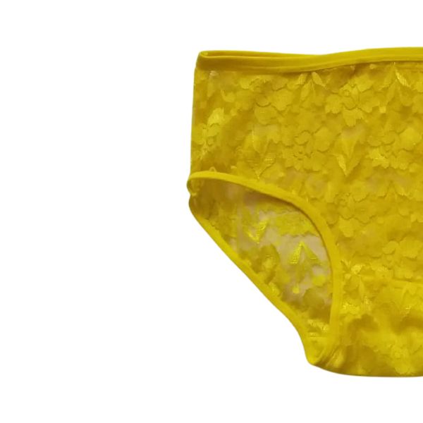 شورت زنانه مدل توری کد D57 رنگ زرد