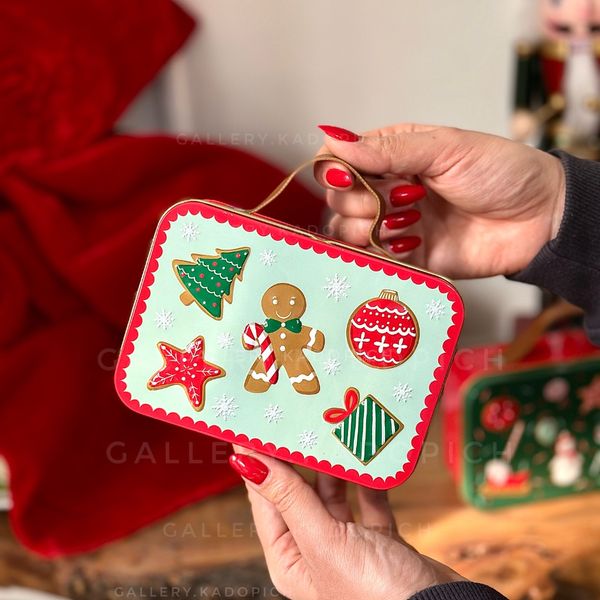 اکس فلزی چمدونی کریسمسی دسته چرمی