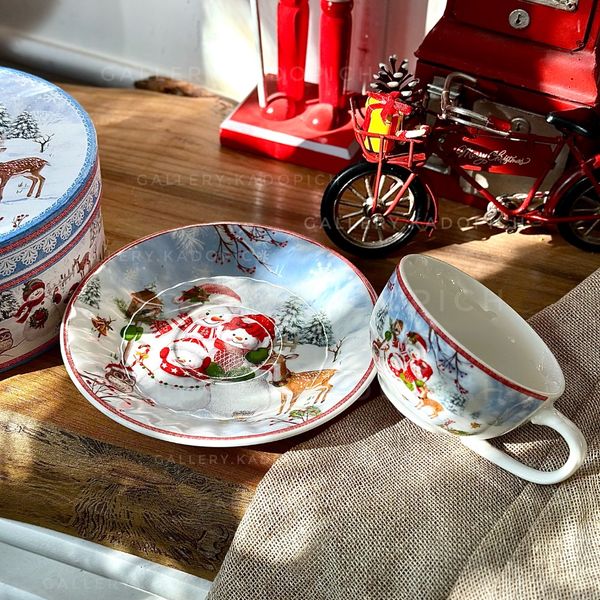 گیفت فنجان و بشقاب آدم برفی☃️