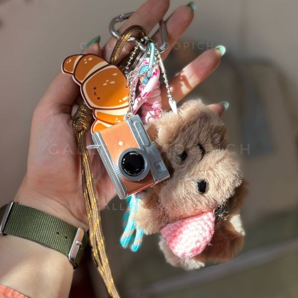 چارم بگ کیف و کوله مدل خرس و دوربین و کروسان