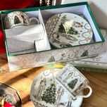 ست فنجان و بشقاب دوتایی مدل فندوق شکن و درخت🎄