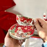 گیفت دوتایی بشقاب و فنجان بیسکوییت زنجبیلی