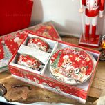 گیفت دوتایی بشقاب و فنجان بیسکوییت زنجبیلی