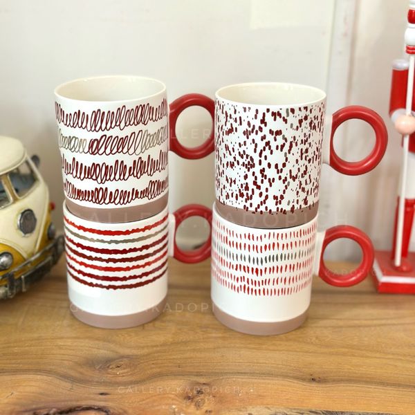 ست ماگ 4 تایی برند saida رنگ قرمز