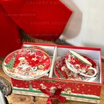 گیفت دوتایی بشقاب و فنجان بیسکوییت زنجبیلی