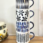 ست ماگ 4 تایی برند saida رنگ آبی