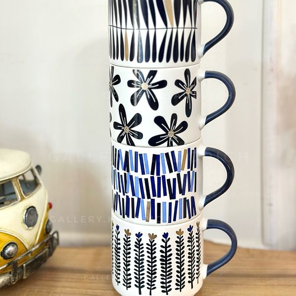 ست ماگ 4 تایی برند saida رنگ آبی