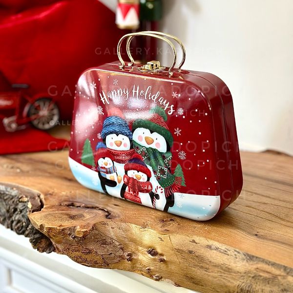 جعبه فلزی چمدونی مدل پنگوئن