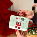 اکس فلزی چمدونی کریسمسی دسته چرمی