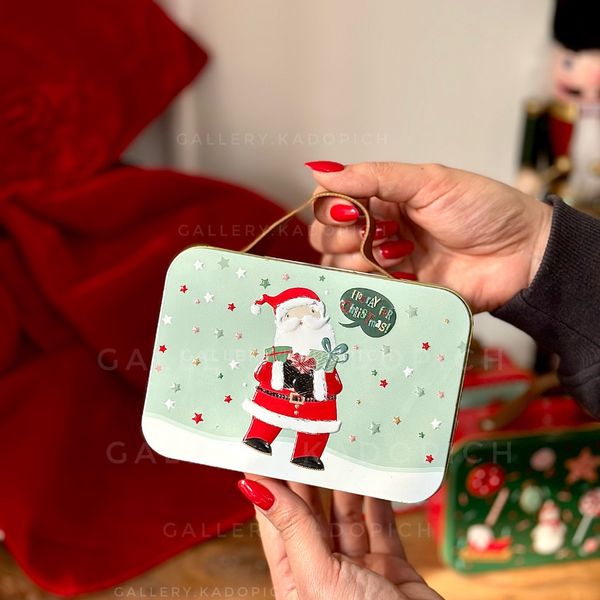 اکس فلزی چمدونی کریسمسی دسته چرمی