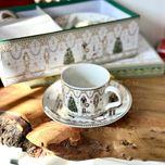 ست فنجان و بشقاب دوتایی مدل فندوق شکن و درخت🎄