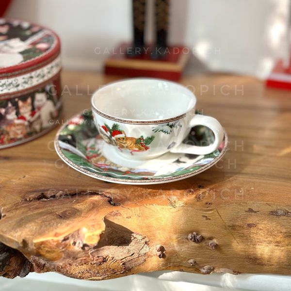 گیفت فنجان طرح گربه کریسمسی