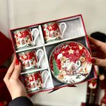 ست 4 تایی فنجان و بشقاب قهوه خوری بیسکوییت زنجبیلی