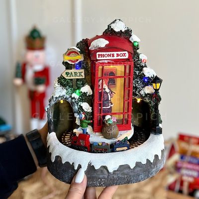 ماکت موزیکال بابانوئل کیوسک و قطار کریسمسی