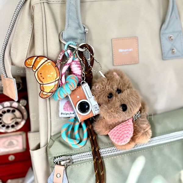 چارم بگ کیف و کوله مدل خرس و دوربین و کروسان