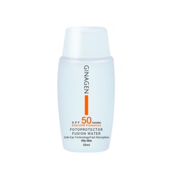 کرم ضد آفتاب بدون رنگ ژیناژن  SPF50 مناسب پوست چرب حجم 50 میلی‌لیتر
