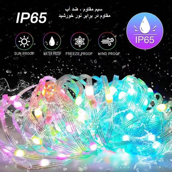 ریسه ال ای دی مدل فول کالر هوشمند بلوتوثی کد RGB IC usb 5v طول 10 متر
