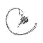 گردنبند مردانه گالری شمرون مدل تبر و اسکلت کد NEC749S0