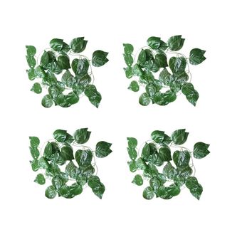 گل مصنوعی مدل ریسه برگ خطی لوبیا بسته 4 عددی