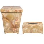 ست سطل و جای دستمال کاغذی گلدن هاوس کد 01