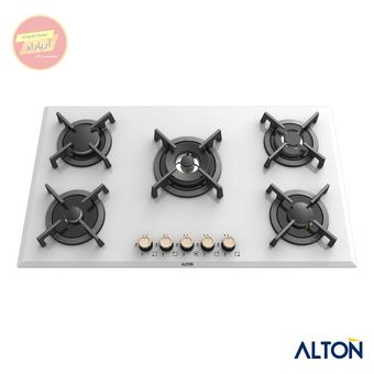 اجاق گاز توکار شیشه‌ای سفید 5 شعله ایرانی G-533WN آلتون ALTON