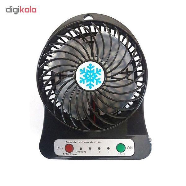 پنکه رومیزی شارژی کد 18650BLAC به همراه باتری