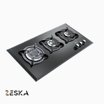 اجاق گاز توکار 3 شعله شیشه ای زسکا مدل G32s