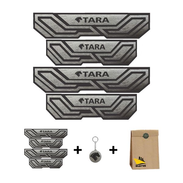 برچسب بدنه خودرو شیپرس مدل پارکابی چرم کد SP005 مناسب برای تارا بسته 4 عددی به همراه جاکلیدی
